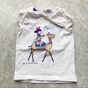 Gymboree Camel and Girl Capped Sleeve Shirt 2T
